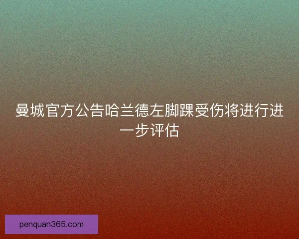 曼城官方公告哈兰德左脚踝受伤将进行进一步评估