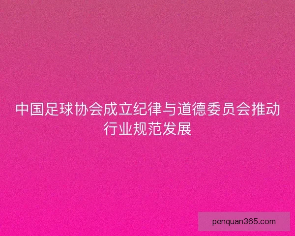中国足球协会成立纪律与道德委员会推动行业规范发展